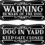 2 Letreros Perro Valla Beware de Metal Aluminio Rústico