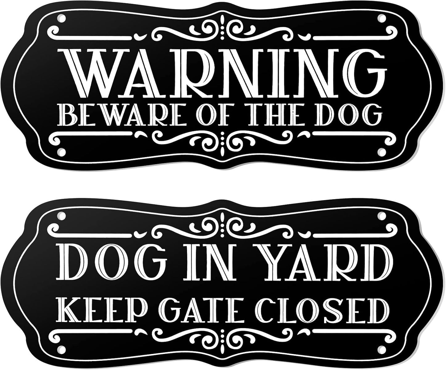 2 Letreros Perro Valla Beware de Metal Aluminio Rústico