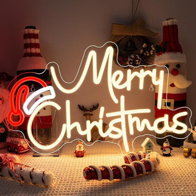 Letrero Neón Feliz Navidad Led Luz Regulable USB Decoración Pared