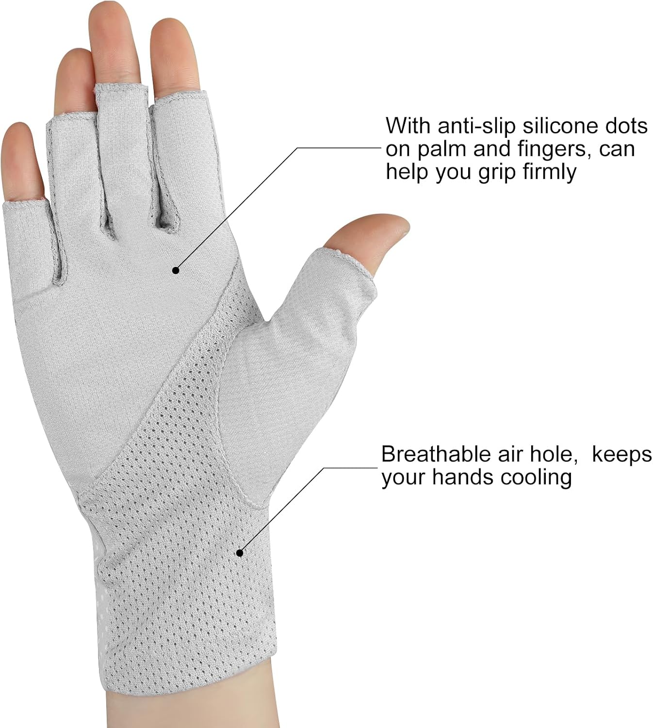 3 Pzas Guantes UV Algodón Antiderrap Conducción