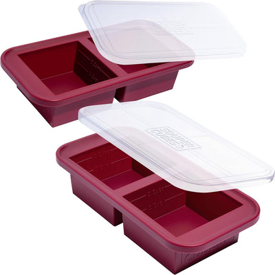 Moldes silicona congelador 2 tazas tapas pack 2 color