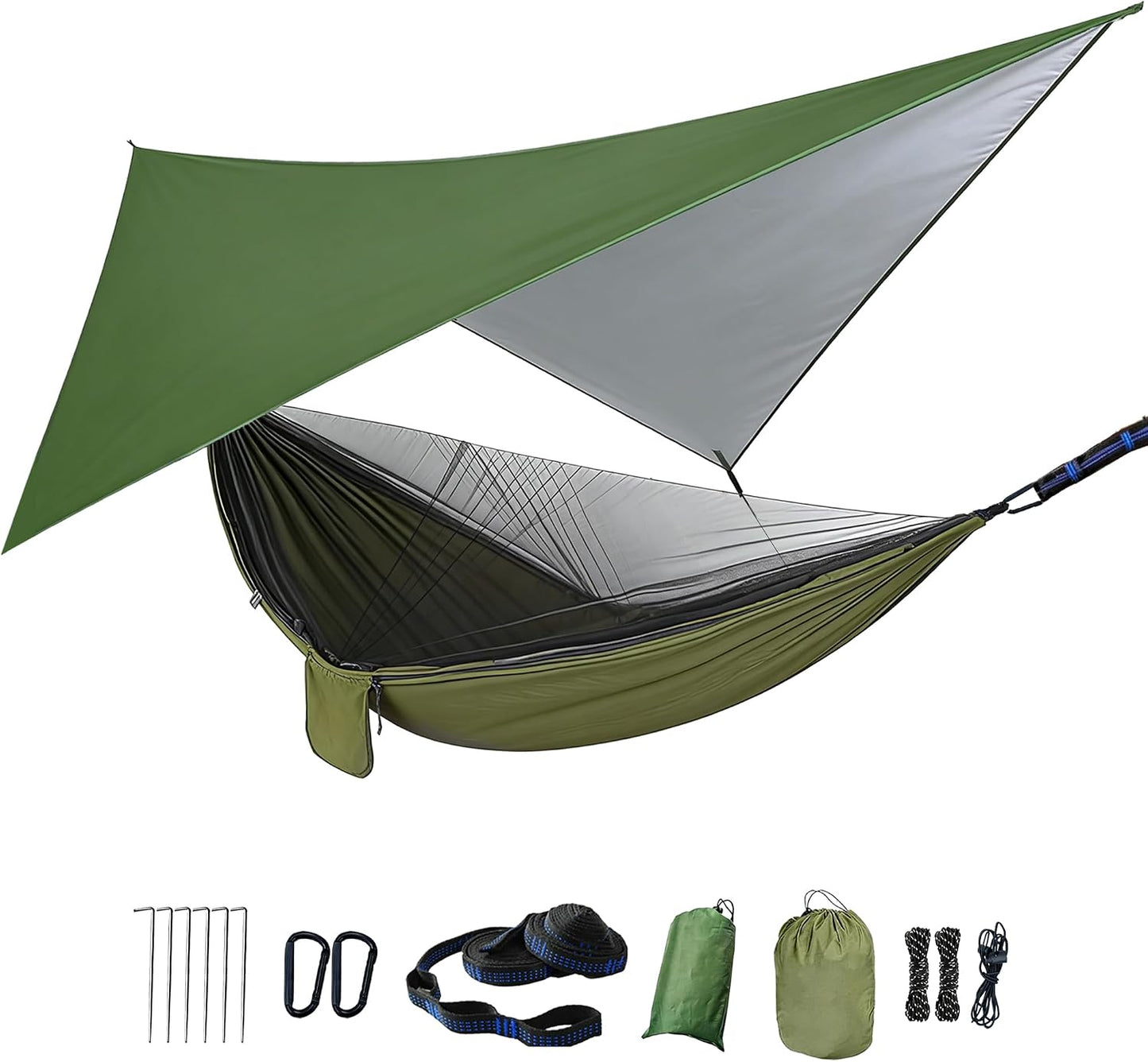 Hamaca camping con mosquitera y paracaídas impermeable