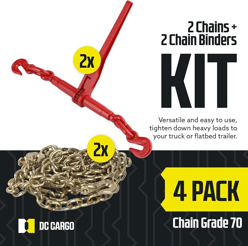 Kit cadena DC Cargo 20pies grado 70 y carpeta carga