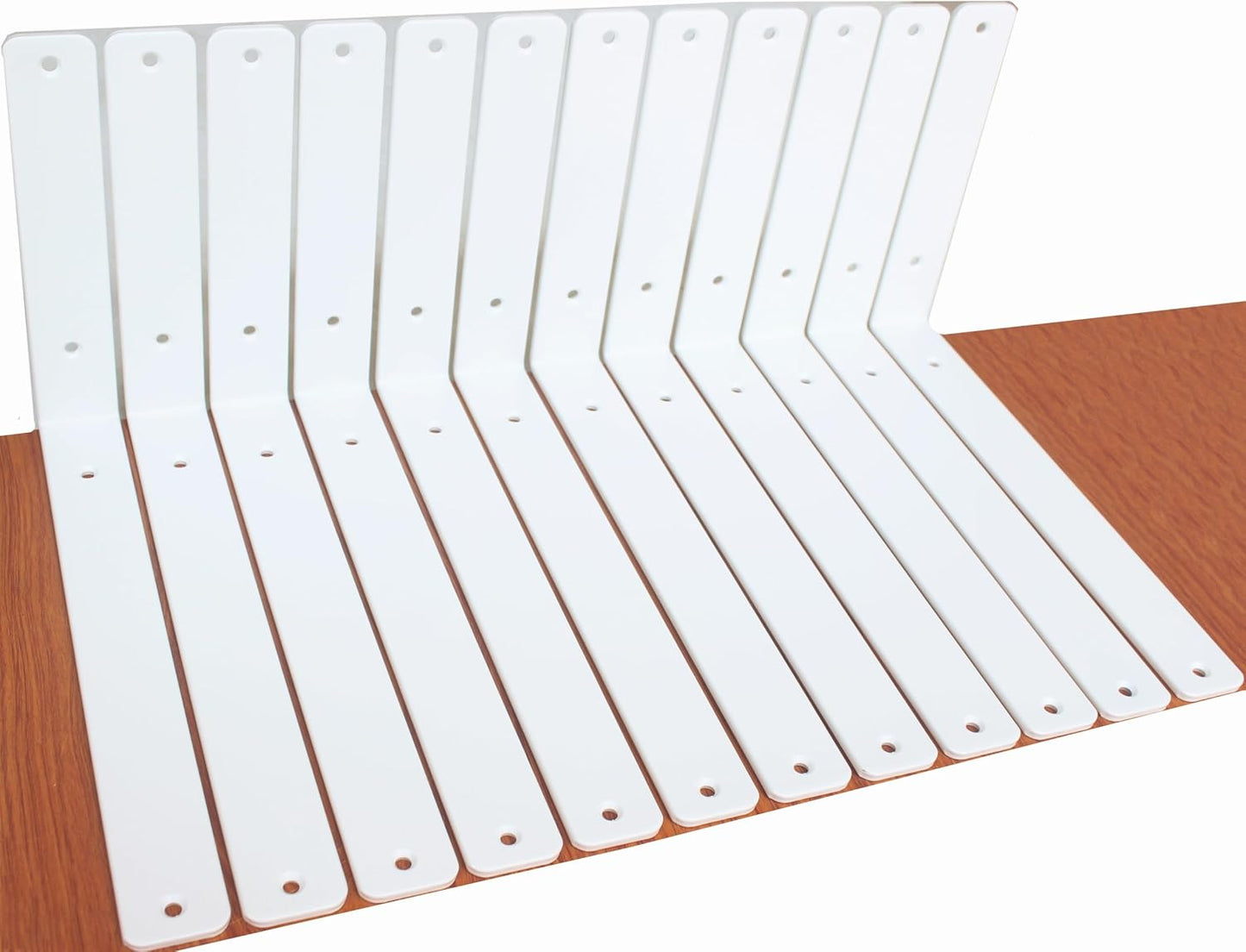 12 Soportes Hierro en L Blanco 12x8pulg para Estante