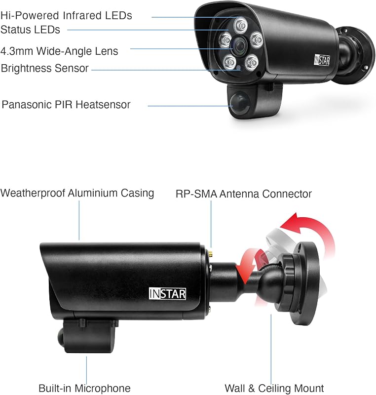 Cámara vigilancia 2K LAN/WiFi AI exterior resistente