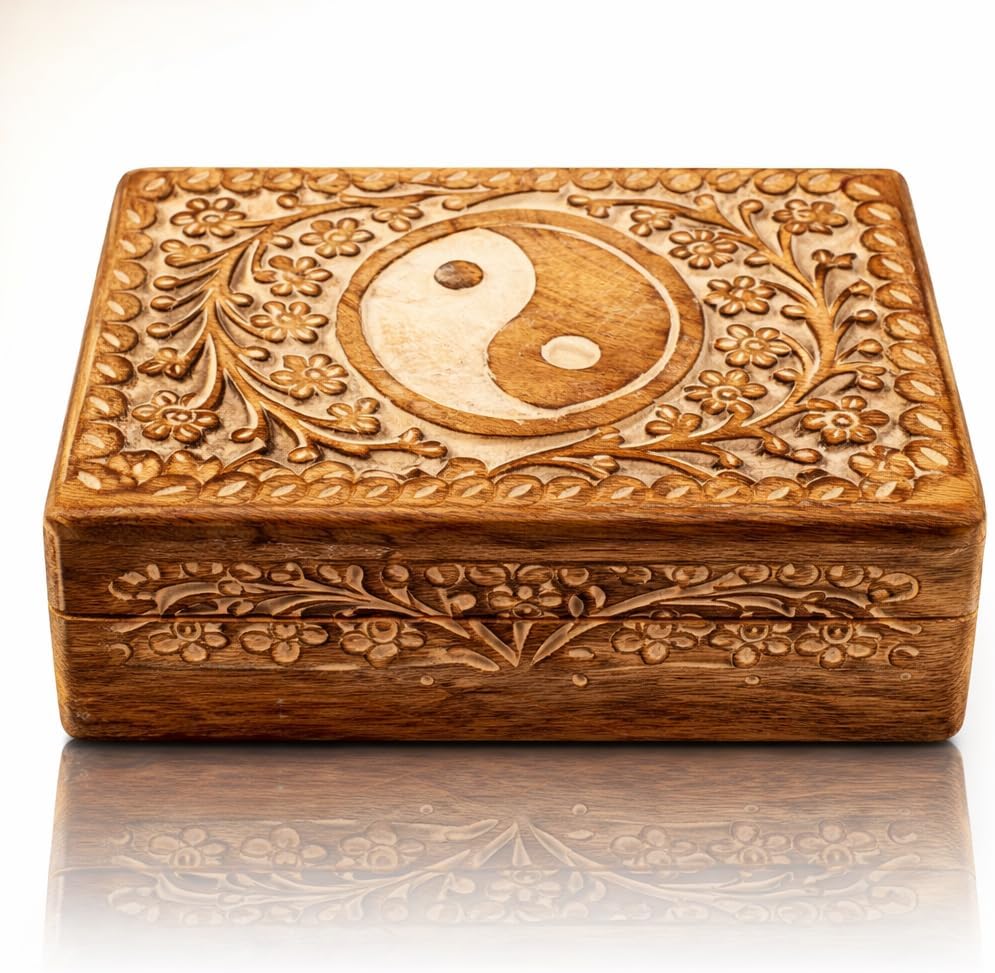 Caja de joyas de madera hecha a mano para regalo