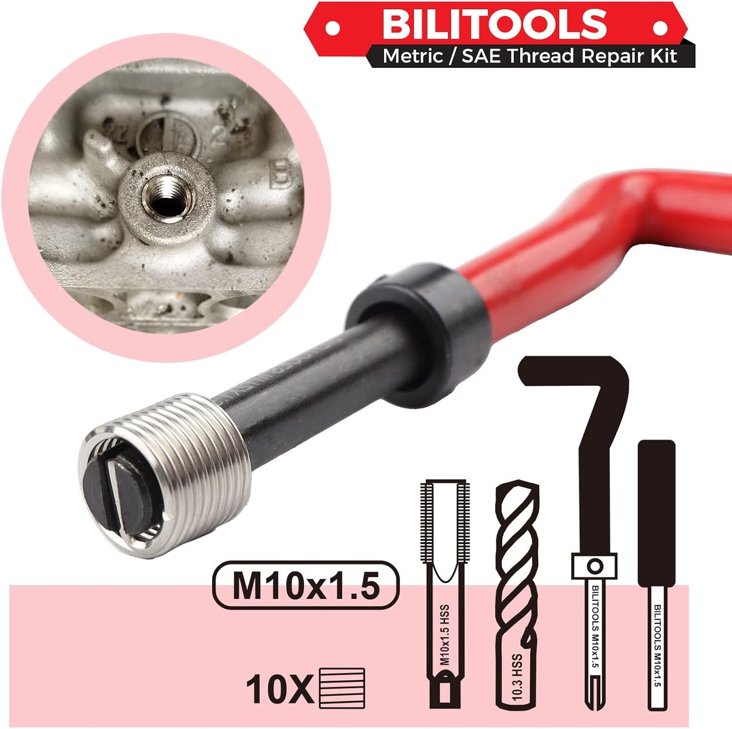 Kit reparación roscas M10x1.5 HSS Helicoil