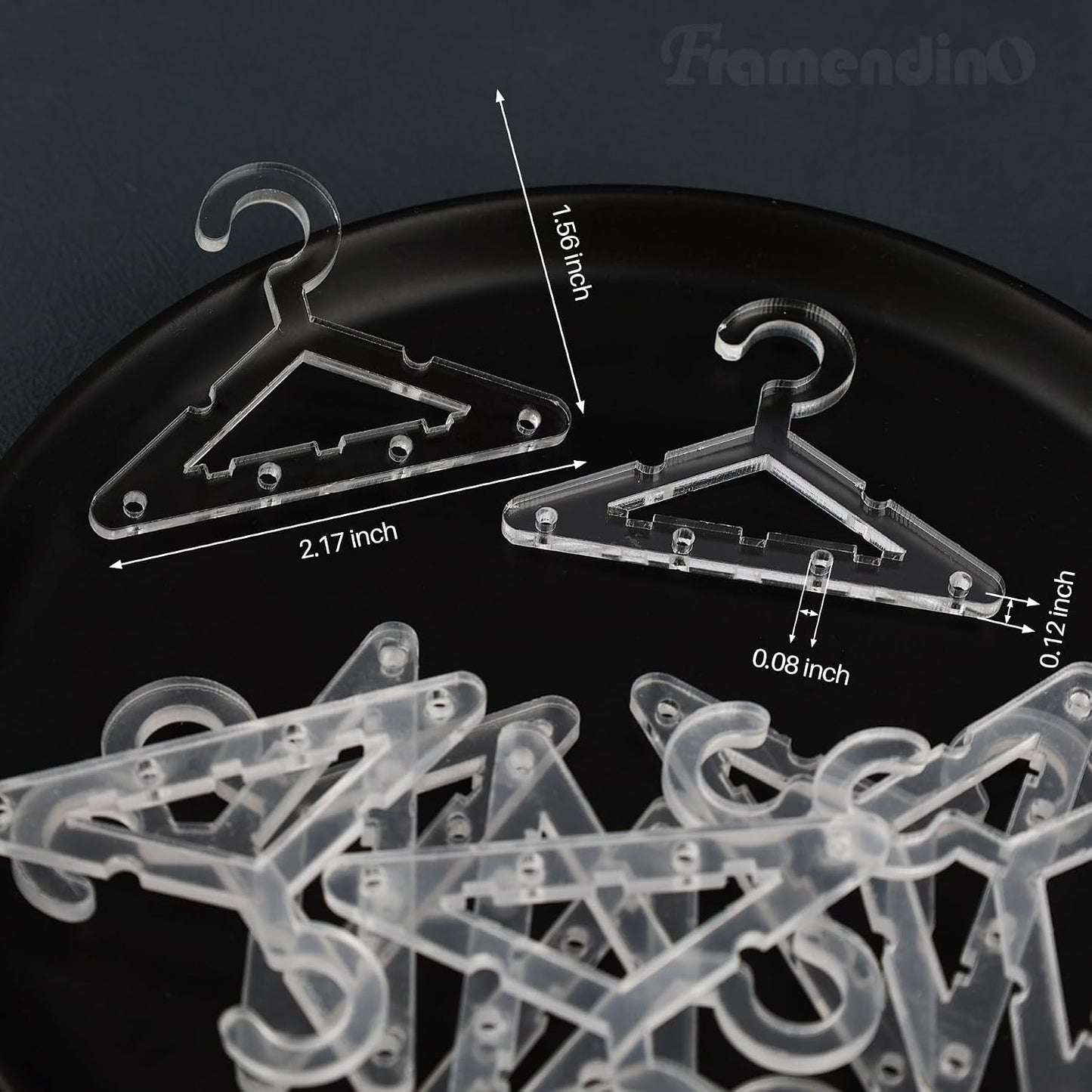 50 Perchas Transparentes para Joyas Colgantes