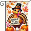 Bandera jardín doble cara accion de gracias pavo otoño 12x18pulg