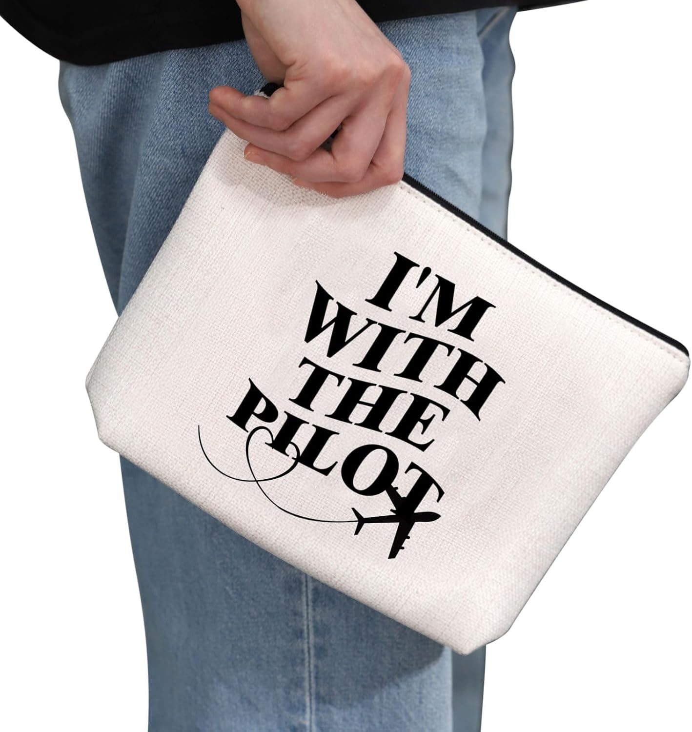 Bolsa maquillaje mujer con texto I Love My Pilot