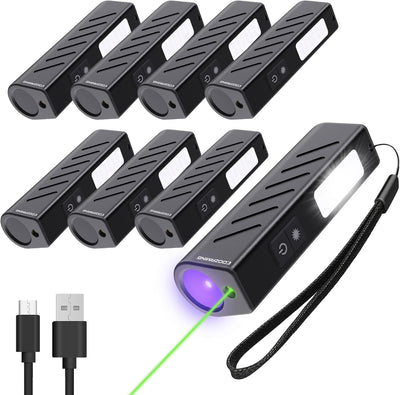 Linterna UV 365nm recargable EDC con luz negra y haz verde