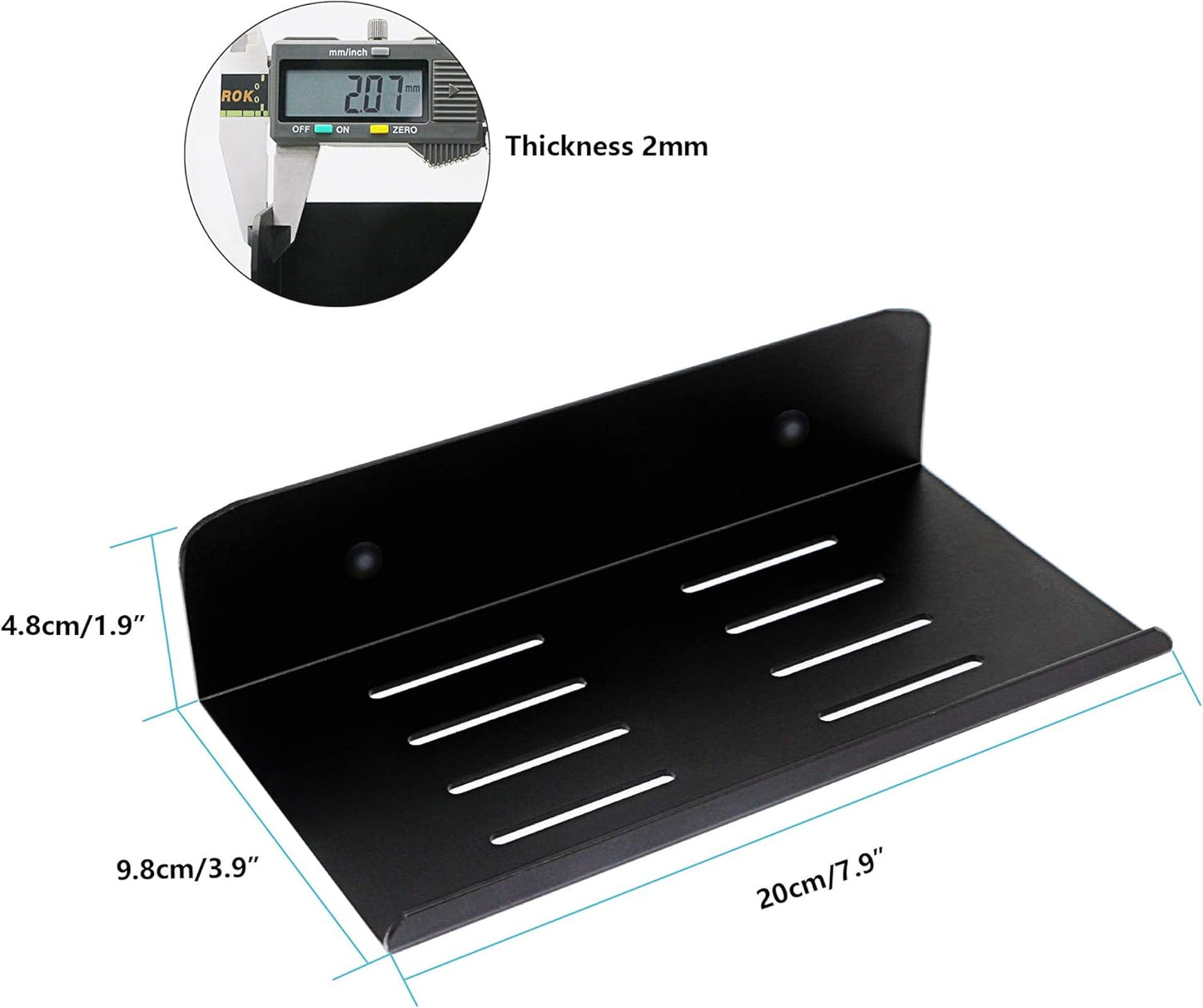 Estante pared aluminio satinado para baño smartphone