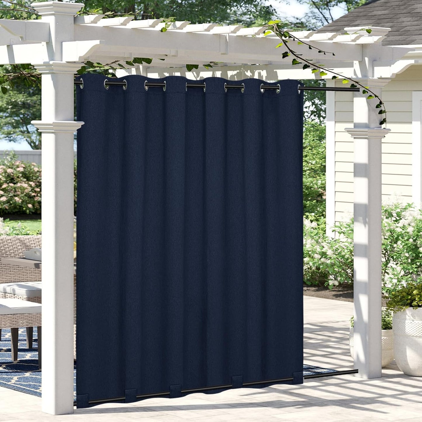 Cortinas exterior lino impermeables resistentes viento
