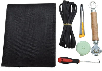 Kit reparación malla fibra vidrio negro 39x59"