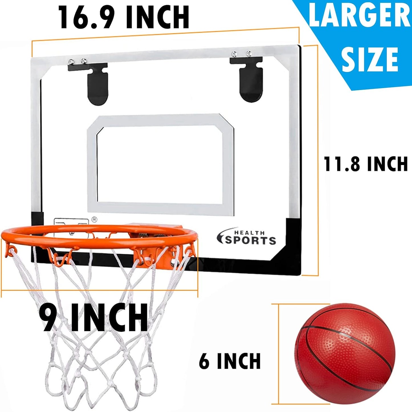 Aro baloncesto interior 9pulg con 3 gomas 6pulg