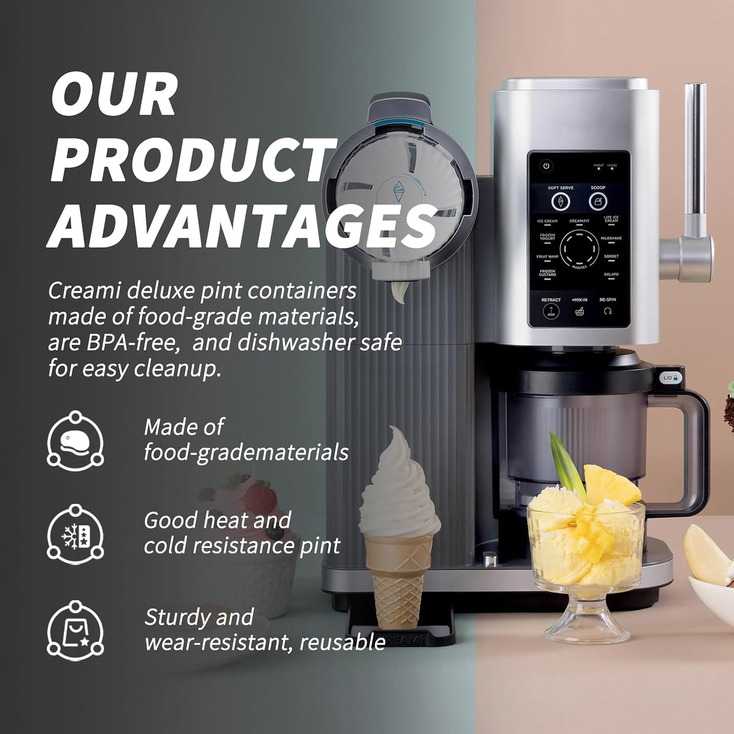 2 Pzas Tapas Ninja Creami Swirl Comp NC700 Sin BPA