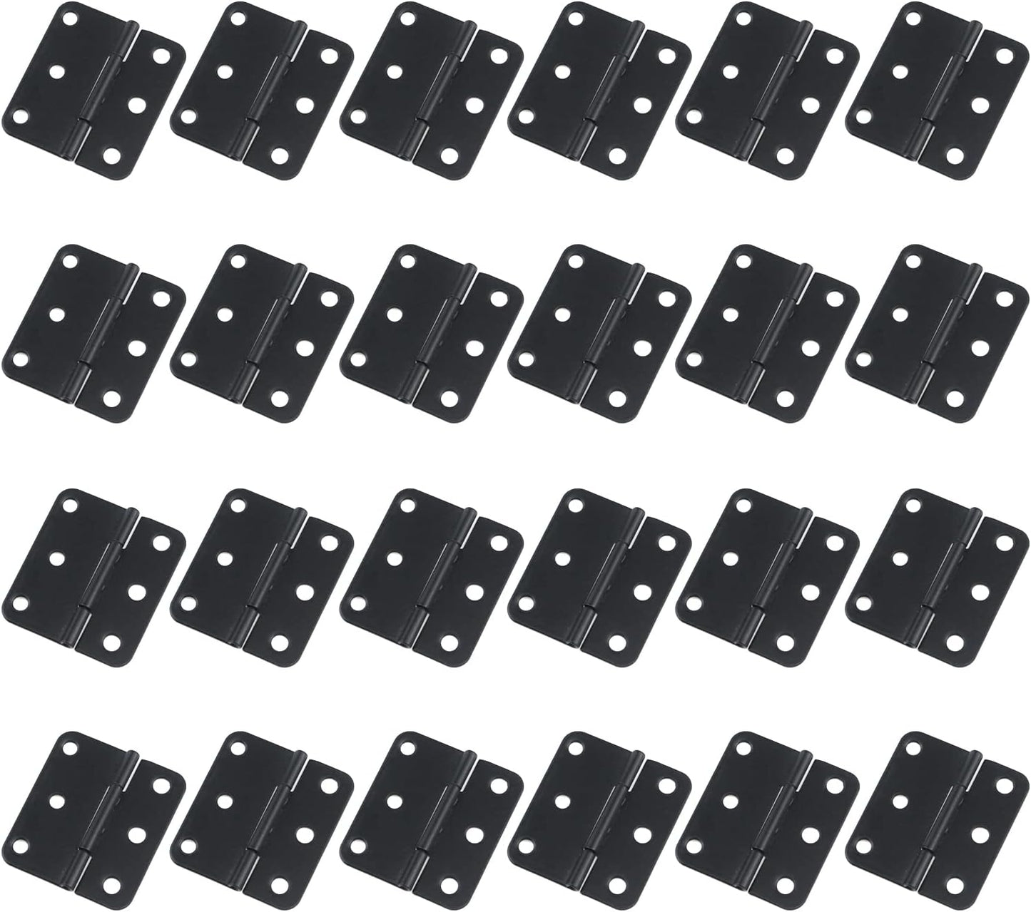 Bisagra asimétrica negra plana para armario 1.5pulg set 24