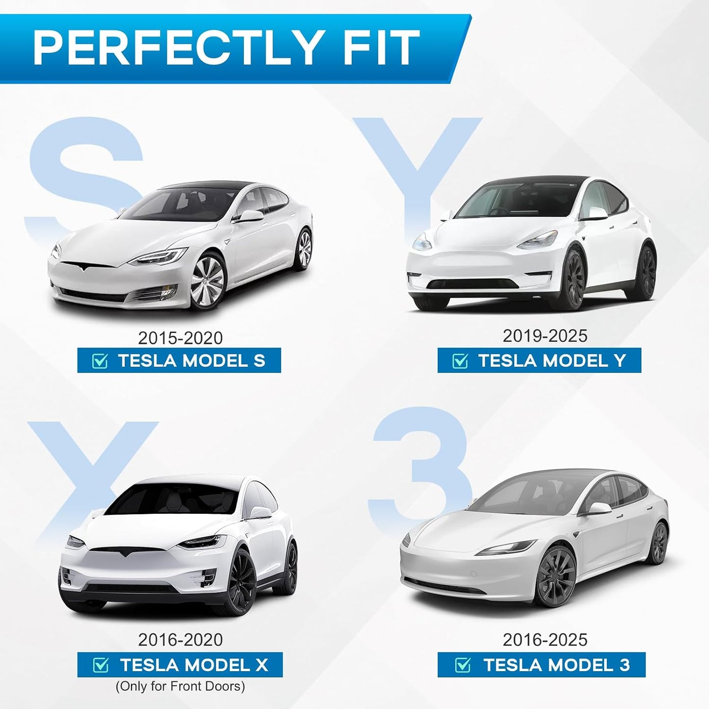 Luces charco Tesla Model Y 3 X S con logotipo pack 4