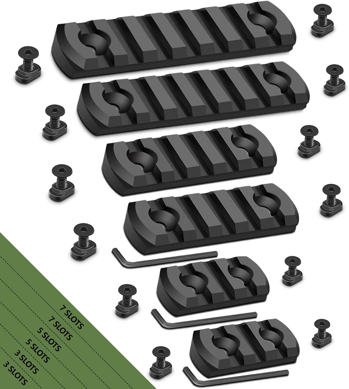 Set accesorios riel 3-3-5-5-7-7 aluminio
