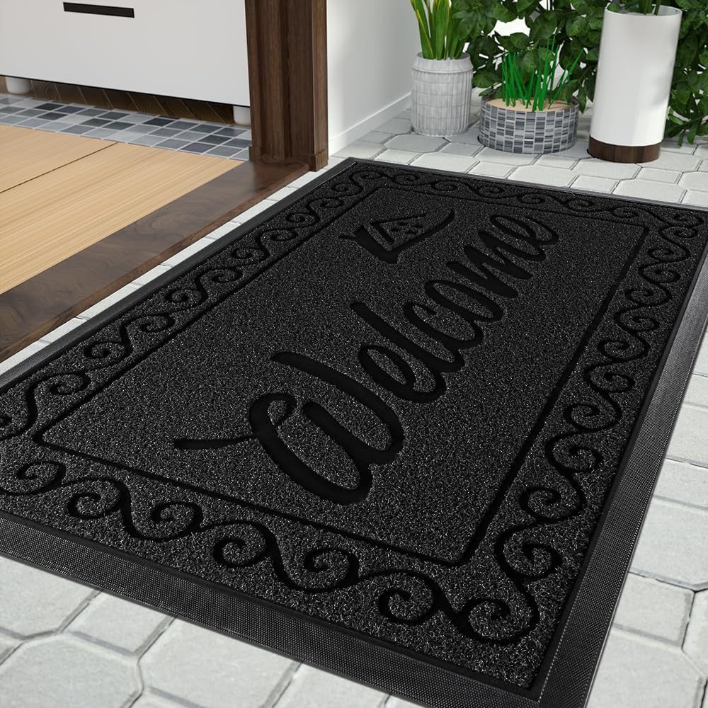 Tapete entrada exterior antiderrap 36x24" negro