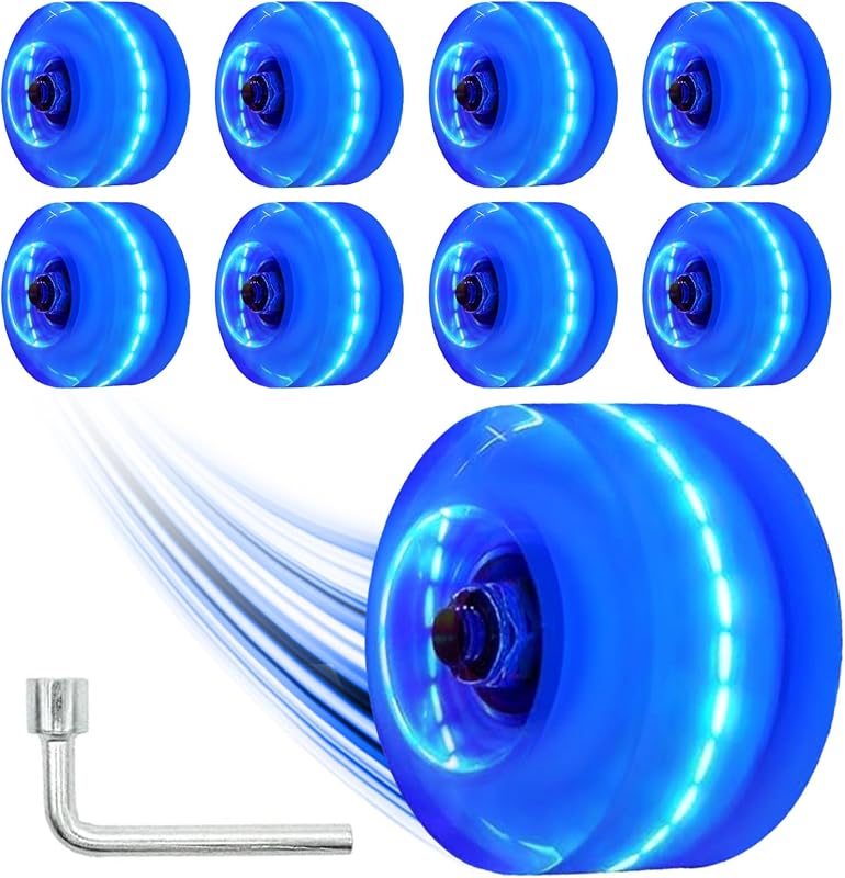 8 Ruedas Patinaje LED Dureza 78A ABEC-9 Interior Exterior