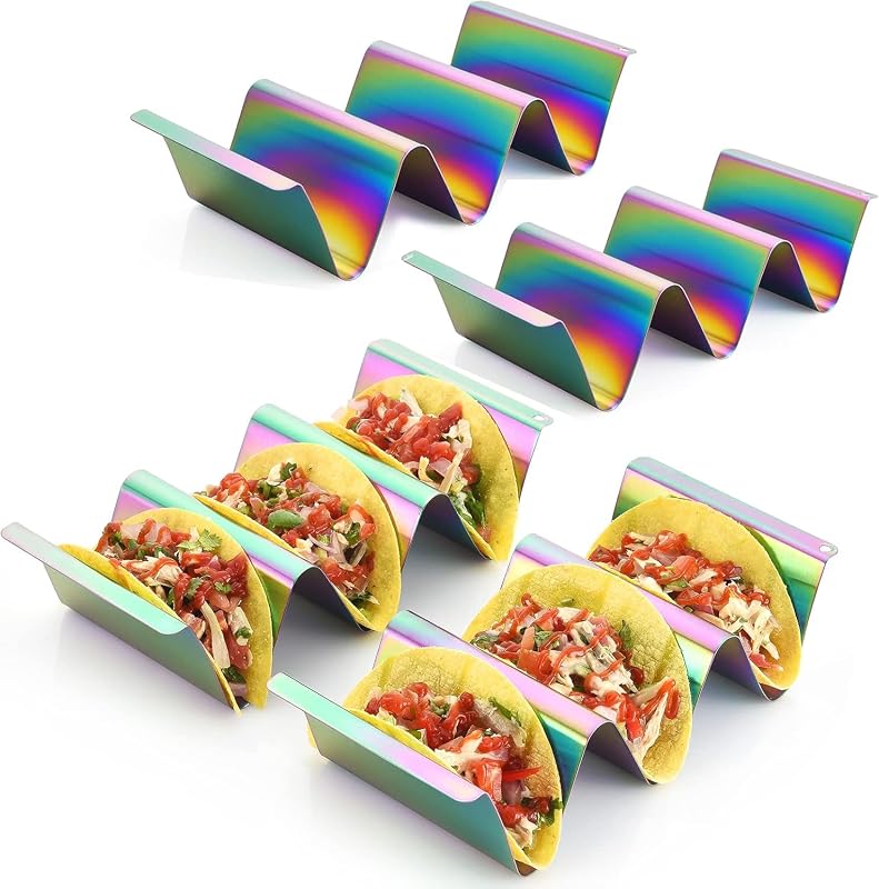 Set 4 soportes tacos titanio bandeja vibrante