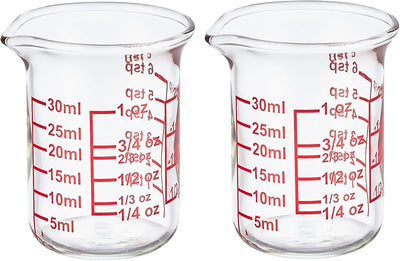 Vaso medidor vidrio borosilicato 1oz paquete 2 cocina bar