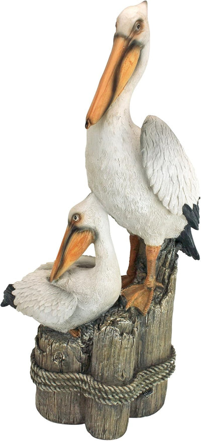 Estatua pájaro pelícano jardín 9x24pulg resina piedra