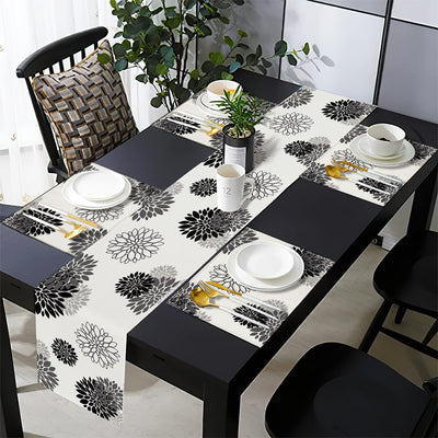 Set 4 manteles rectangulares impermeables arpillera color negro