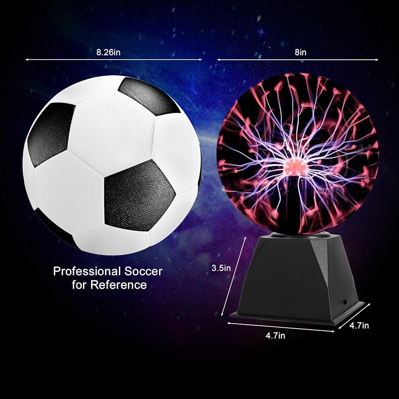 Lámpara plasma interactiva tacto sonido 8pulg regalo ciencia