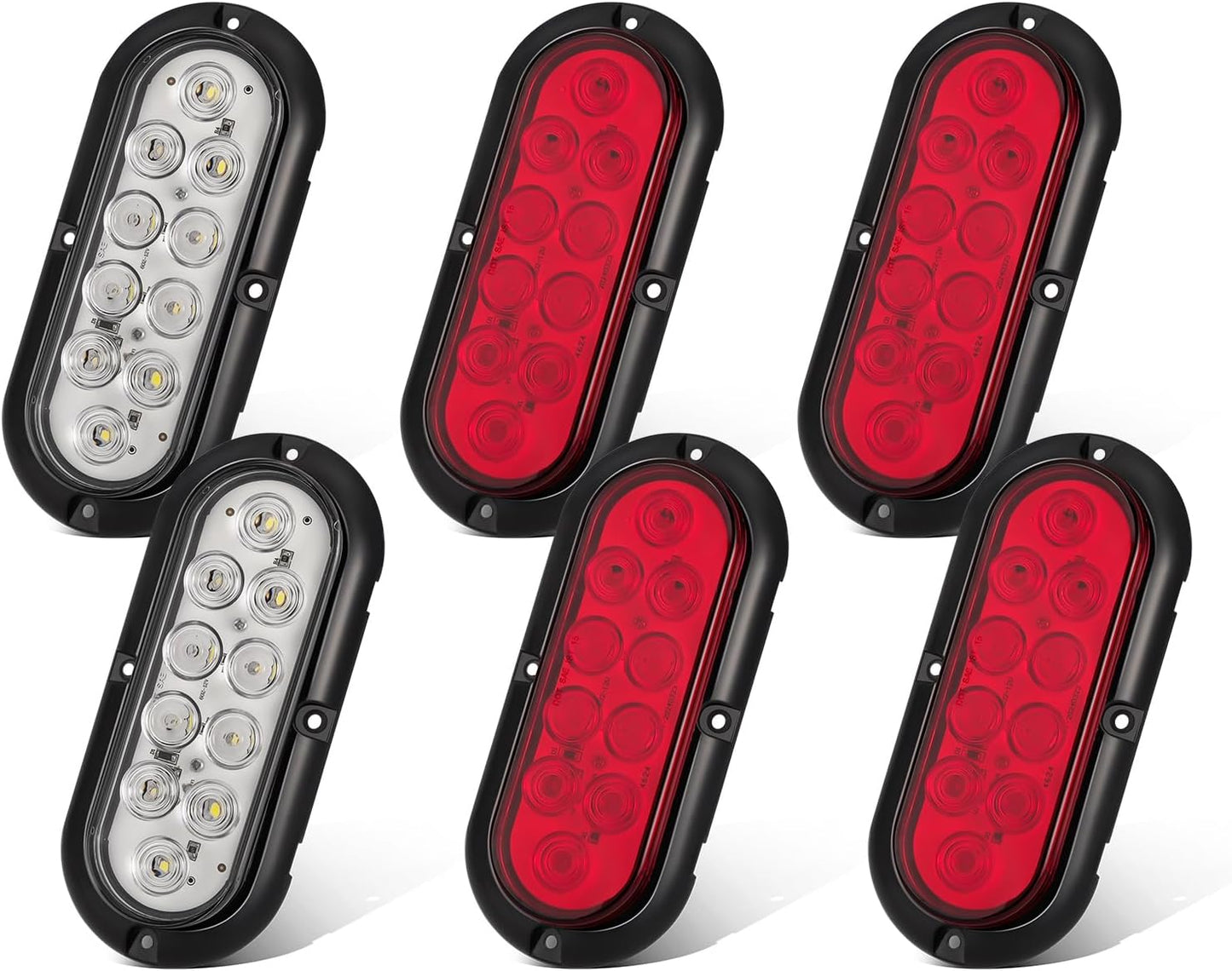 6 Pzas Luces LED Ovaladas 6pulg para Remolque IP67
