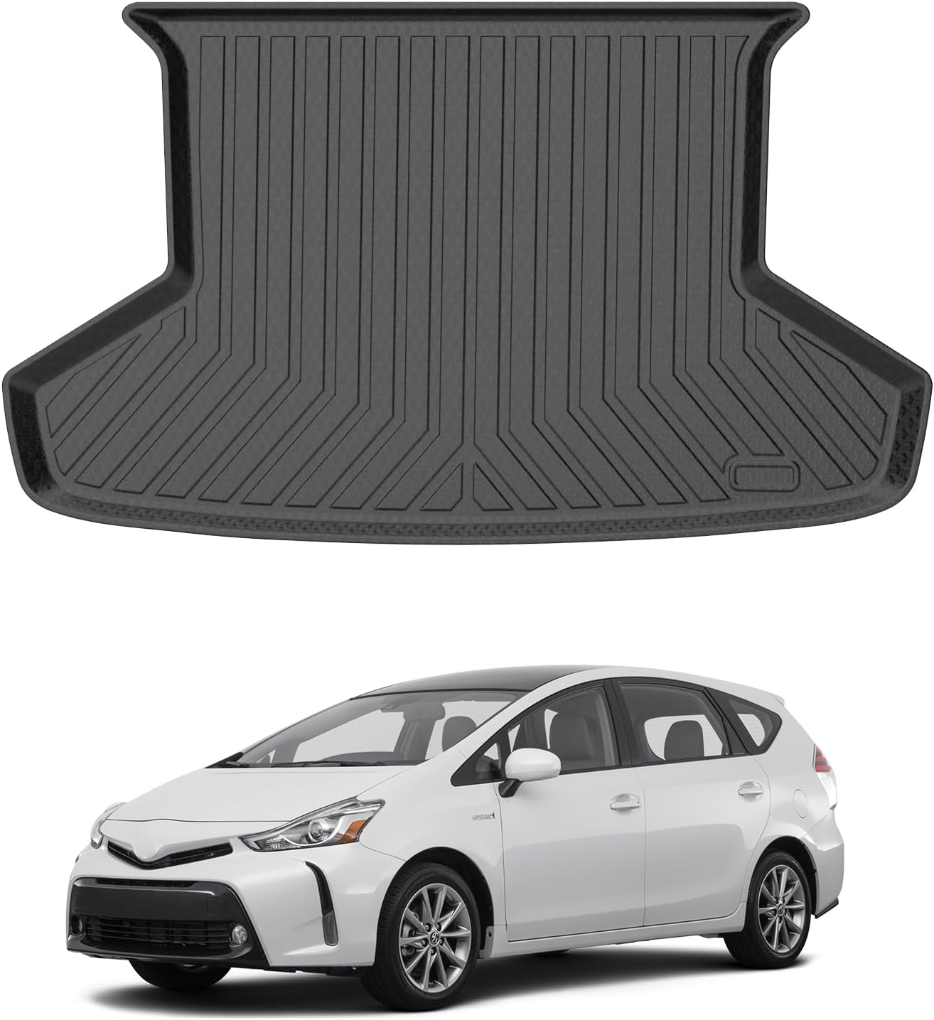 Forro carga Toyota Prius V 12-17 alfombrilla trasera negra