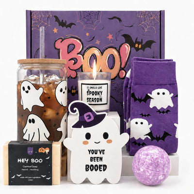 Canasta Halloween para mujer con tazas cristal espeluznantes