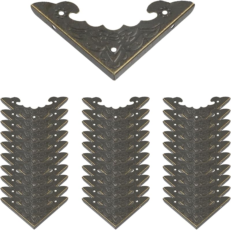 Protector esquina hierro 2.2x1.6pulg bronce set 30