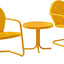 Set 3 sillas y mesa auxiliar metal retro porche mandarina