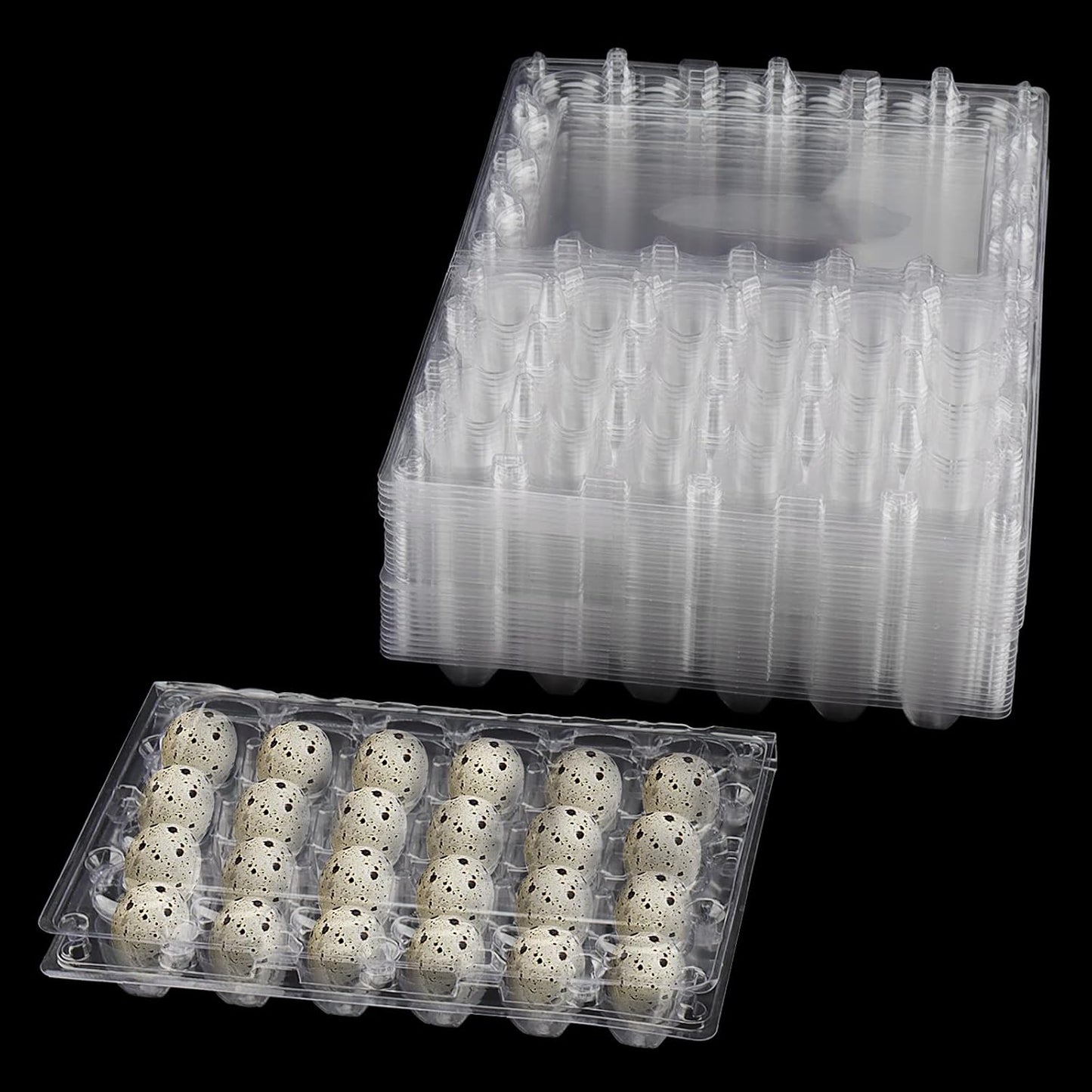 100 Cajas Huevos Codorniz Plástico Transparente