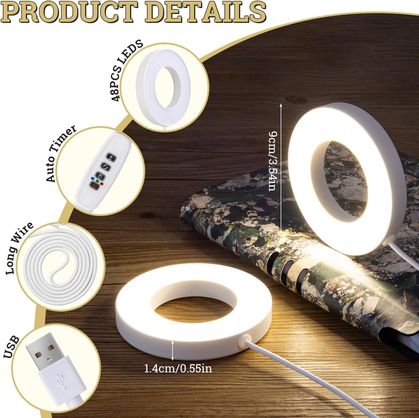 Luz cultivo techo 48 LED espectro completo con temporizador