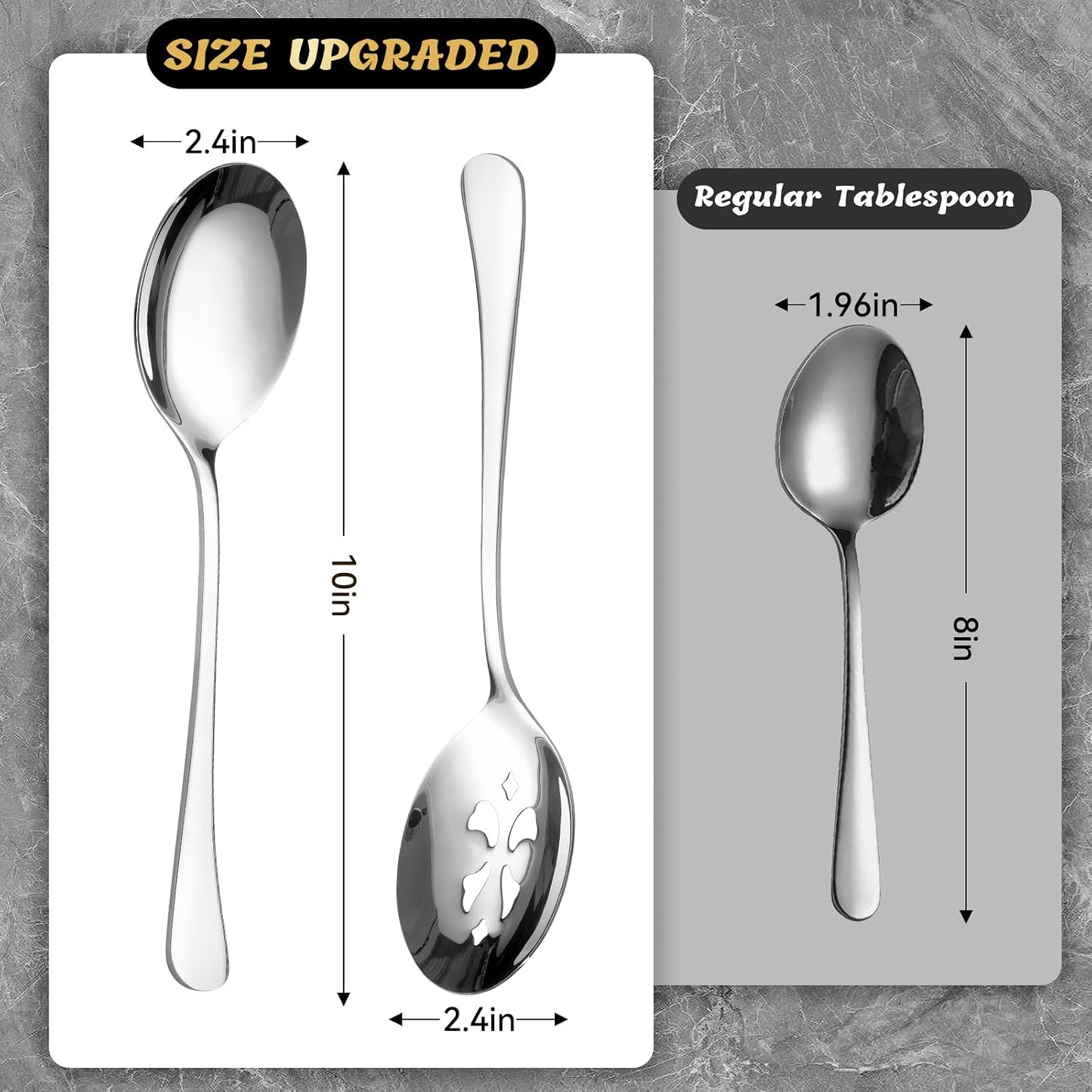Set 4 cucharas acero inox para servir 10pulg fiestas cocina