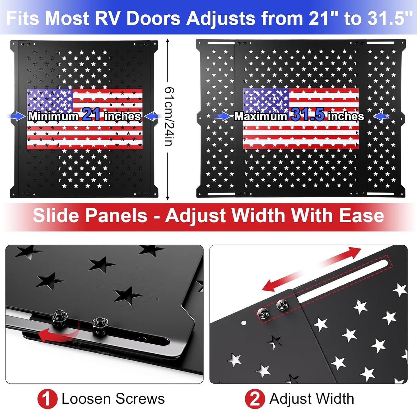 Protector puerta RV ajustable aluminio 22-31.5"