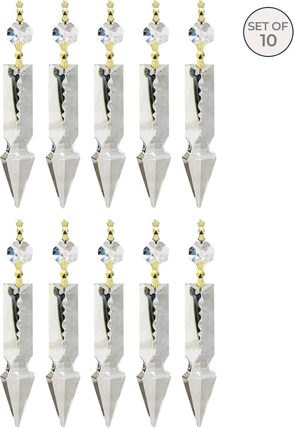 Candelabro prisma cristal K9 4pulg lanza con latón