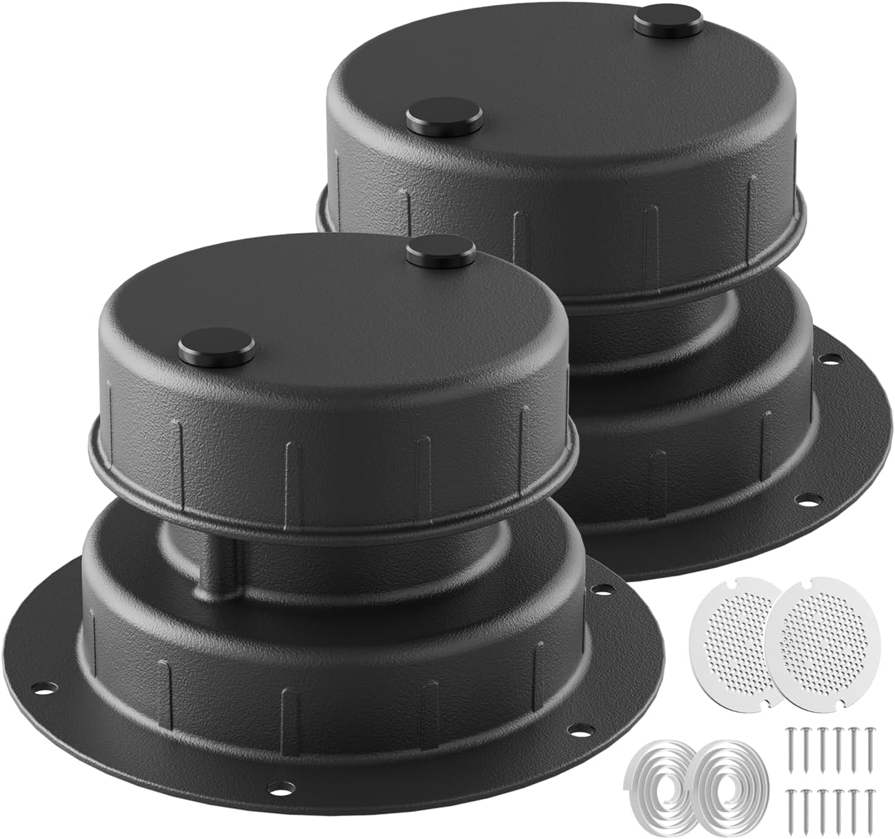 2 Pack Cubierta Ventilación Techo RV Aluminio Negro