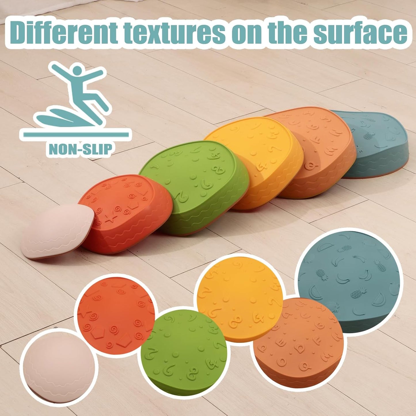 Piedras equilibrio sensoriales antiderrap para niños