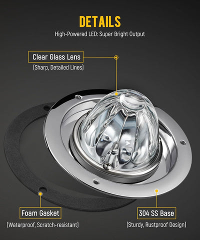 2 Pzas Luces LED Sandía Doble Color Vidrio Acero Inox