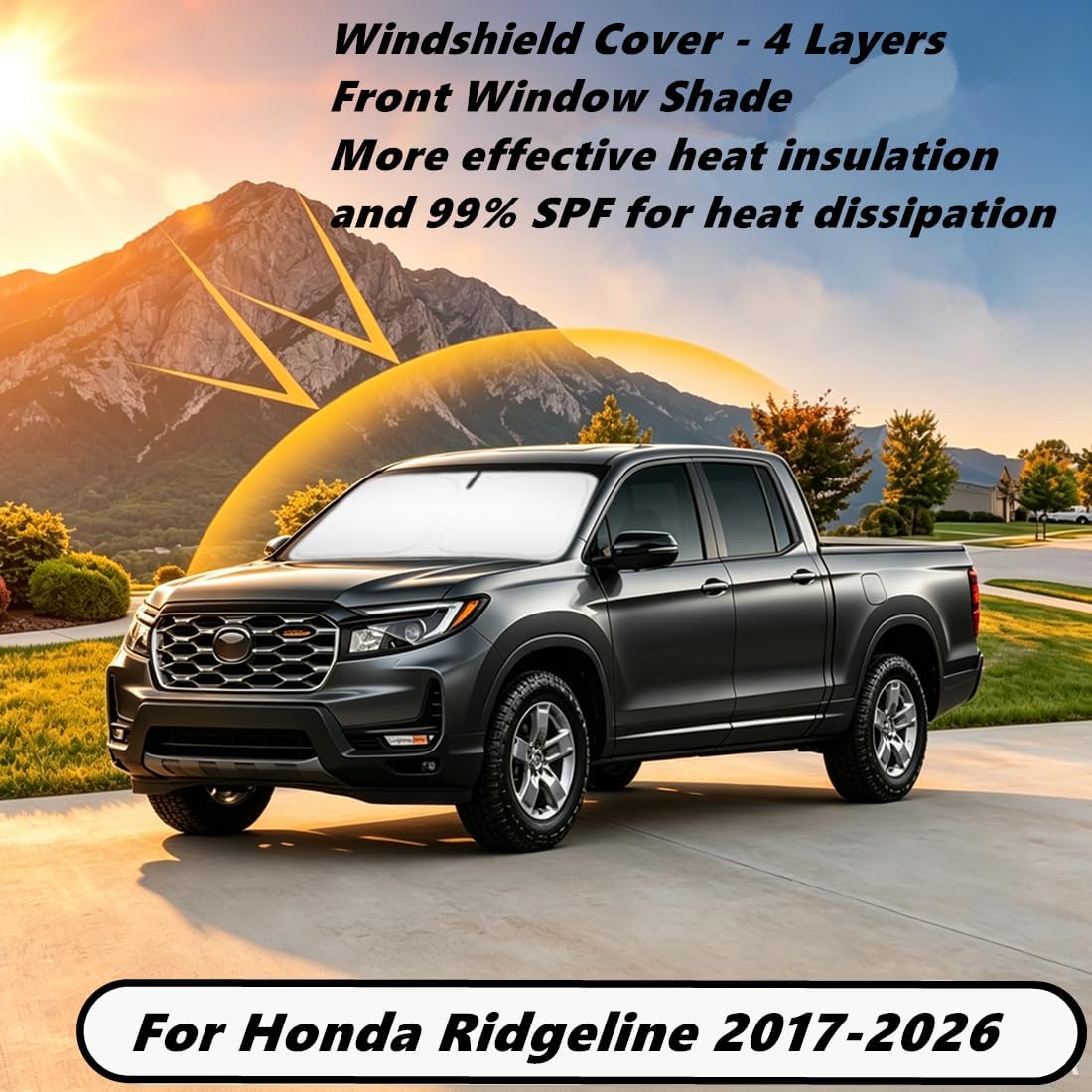 Parasol parabrisas Ho-nd-a Ridgeline 17-24 plegable UV