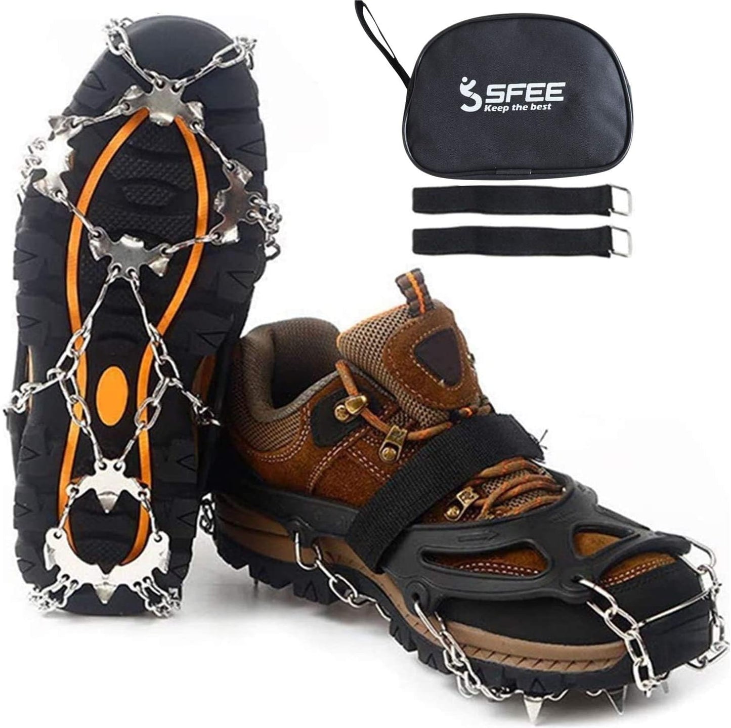 Crampones nieve 19 picos acero inox antiderrap