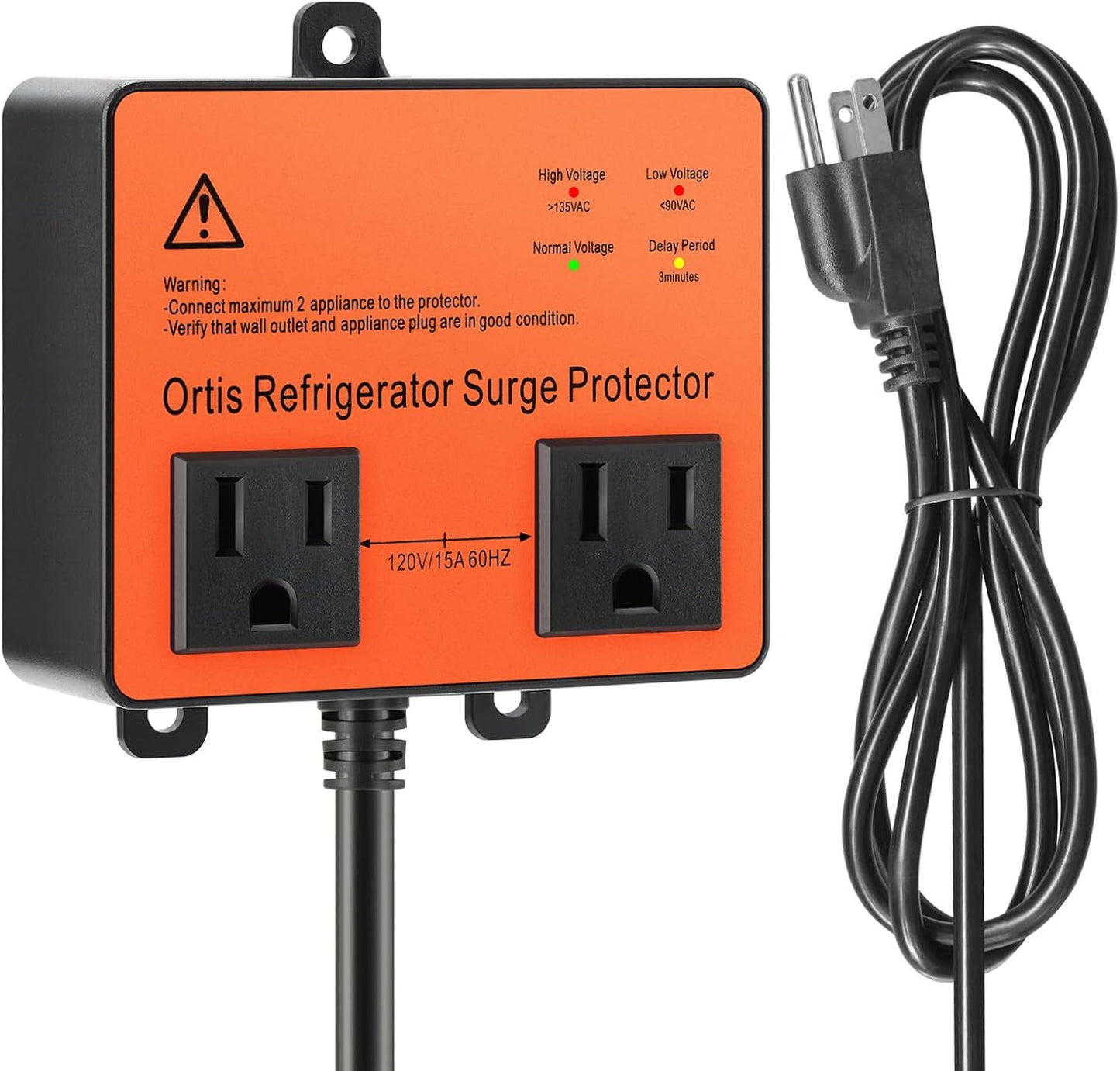Protector voltaje refrigerador doble salida con retardo 5pies