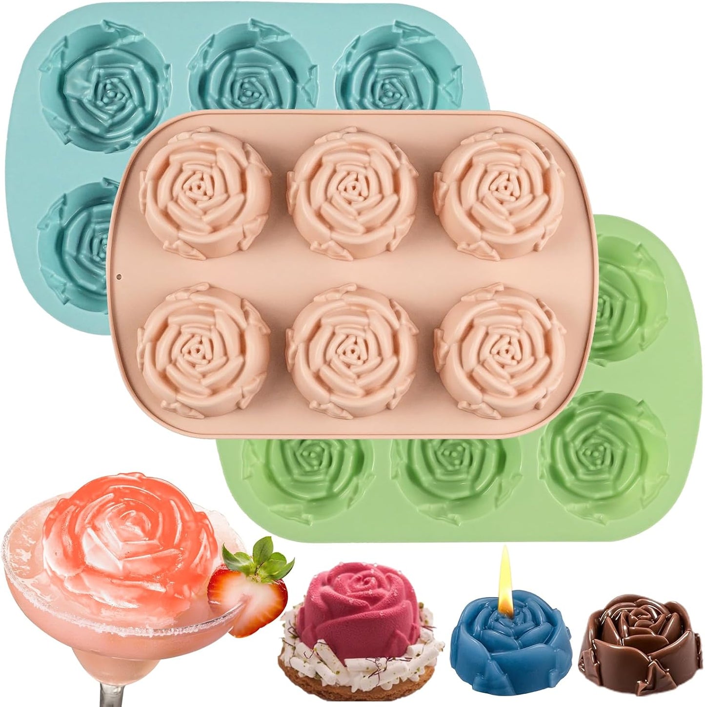 3 Moldes Silicona 18 Cavidades para Jabón y Velas