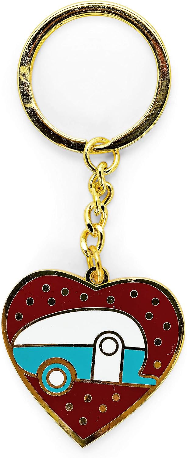 Llavero rojo forma lágrima corazón anillo oro para llaves