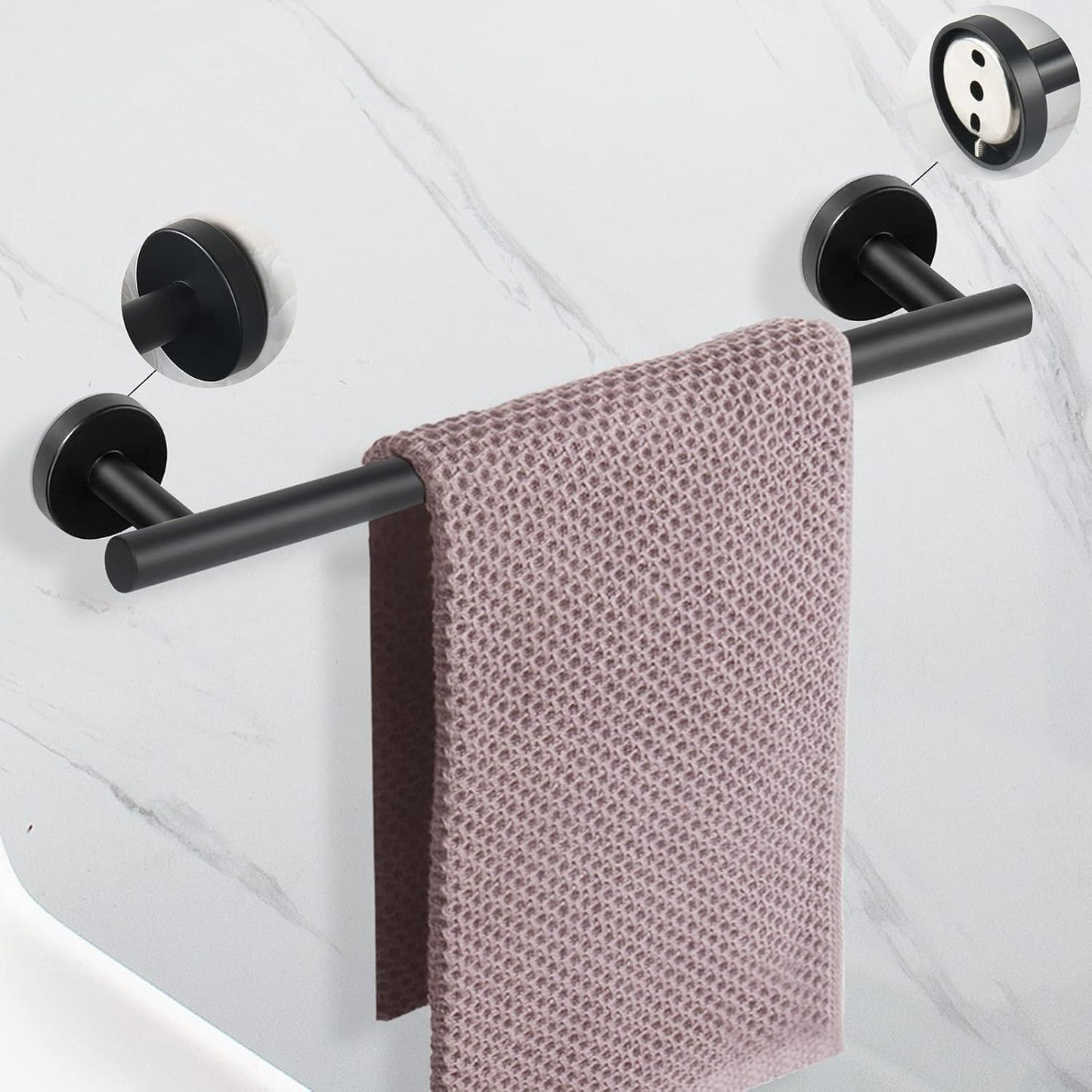 Set accesorios baño acero inox toallero soporte papel