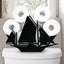 Soporte papel higiénico velero negro animales decorativo